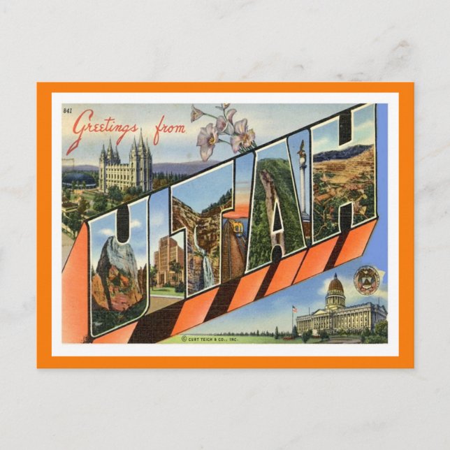 Utah Gruß von US-Staaten Postcard Postkarte (Vorderseite)