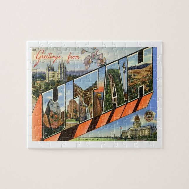 Utah Gruß von US-Staaten Puzzle (Horizontal)