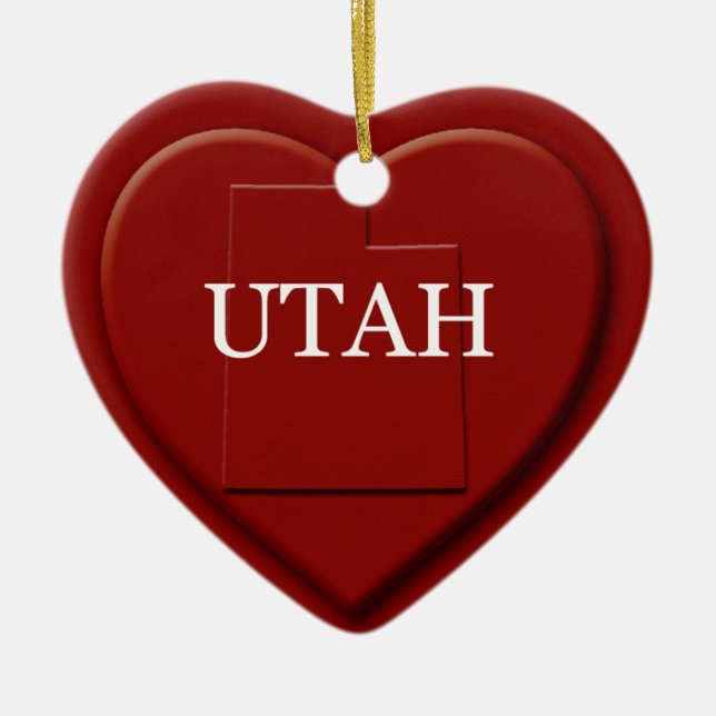 Utah Heart Karte Weihnachtsschmuck (Vorne)