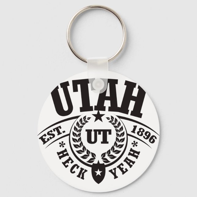 Utah, Heck Yeah, Est. 1896 Schlüsselanhänger (Vorderseite)