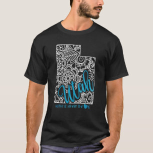 Utah Heimatstaat UT Mandala Karte USA Amerika US P T-Shirt