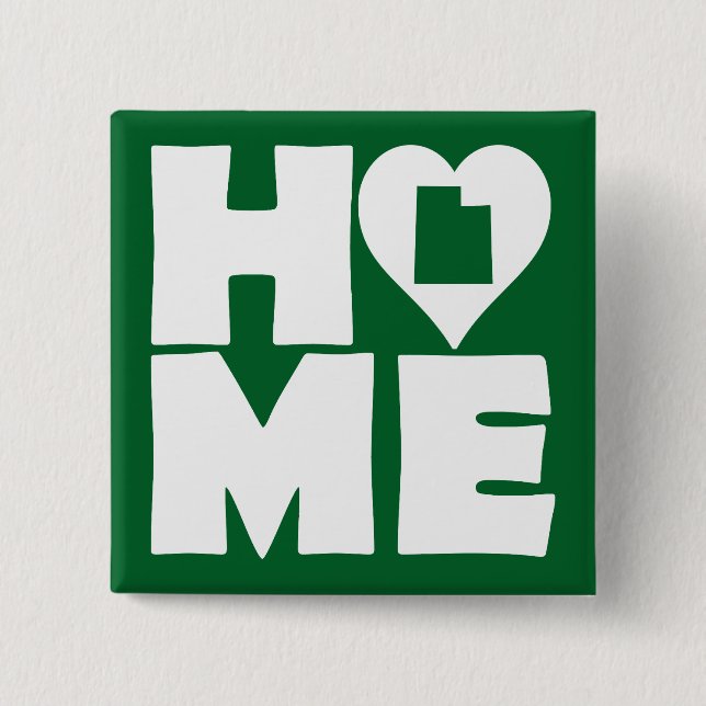Utah Home Heart State Button Badge Pin (Vorderseite)