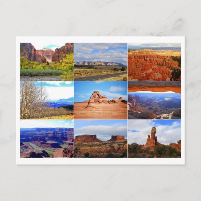 Utah Icon Collage Postcard Postkarte (Vorderseite)