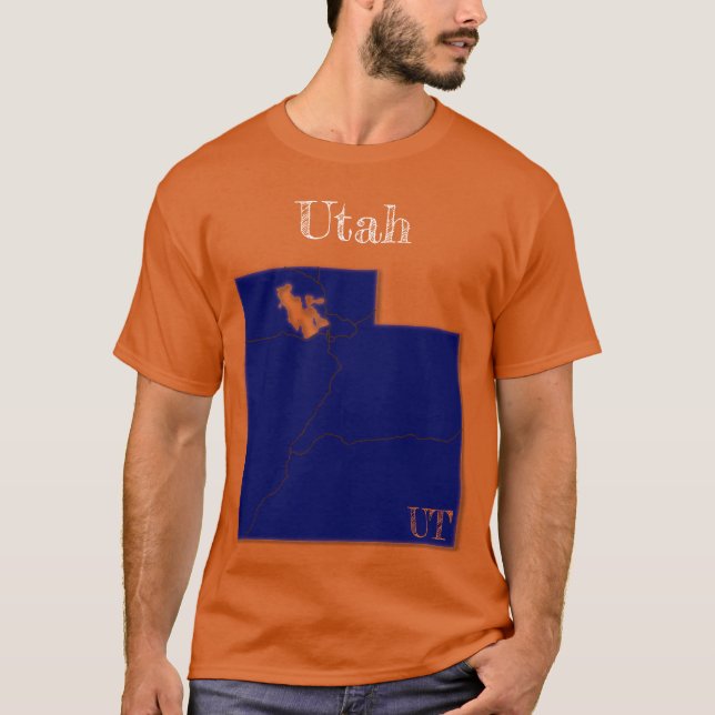 Utah Interstates [Navy Blue Design] T-Shirt (Vorderseite)
