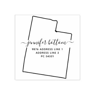 Utah-Karte Familien-Rücksendeadresse Gummistempel