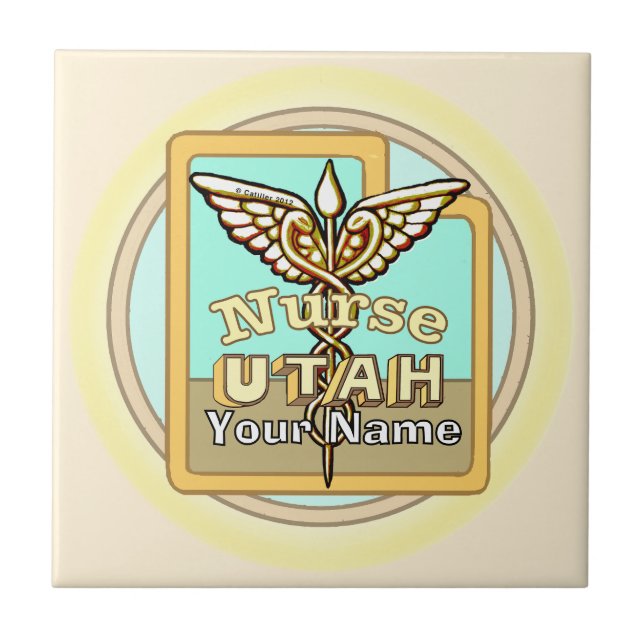 Utah Krankenschwester Caduceus Kachel (Vorderseite)