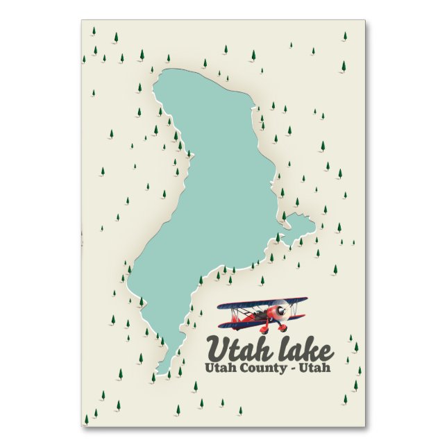 Utah Lake, Utah Reisekarte Tischnummer (Vorderseite)