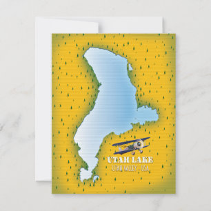 Utah Lake, Utah Valley Karte Reiseplakat.