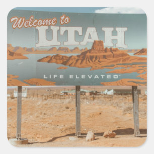 Utah Life erhöht Quadratischer Aufkleber