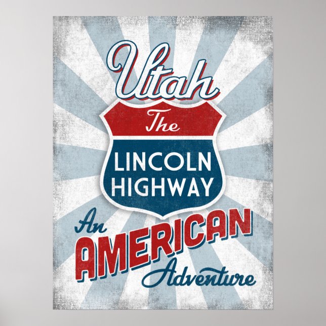 Utah Lincoln Highway Vintag America Poster (Vorne)