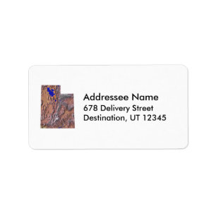Utah Map Address Label Adressaufkleber