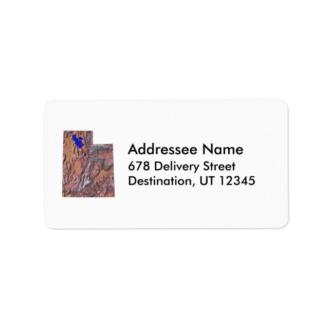 Utah Map Address Label Adressaufkleber (Vorne)