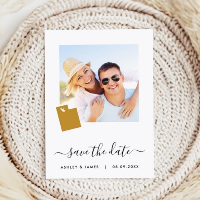 Utah Map Foto Wedding Save the Date Card (Von Creator hochgeladen)