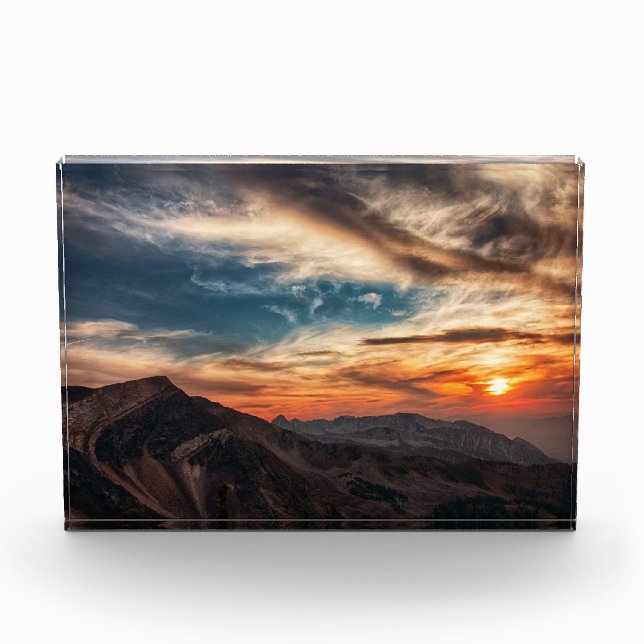 Utah Mountain Sky Sunset Fotoblock (Vorderseite)