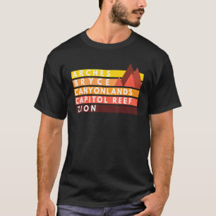 Utah National Parks Utahs Mighty Five Souvenir Nps T-Shirt