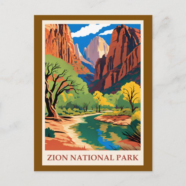 Utah - Nationalpark Zion Postkarte (Vorderseite)