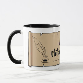 Utah Notary Public Scroll Feather Quill Tasse