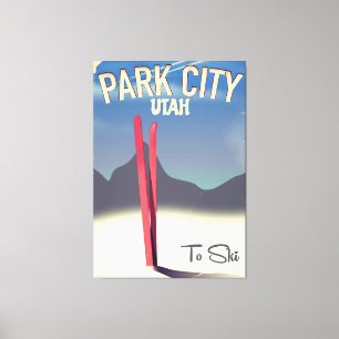 Utah Park City Skifahrplakat Leinwanddruck