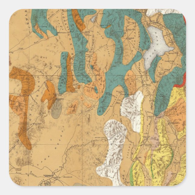 Utah Quadratischer Aufkleber (Vorderseite)