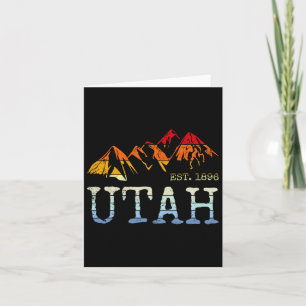 Utah Retro Sunset Vintag Mountain Zuhause Est 1896 Karte