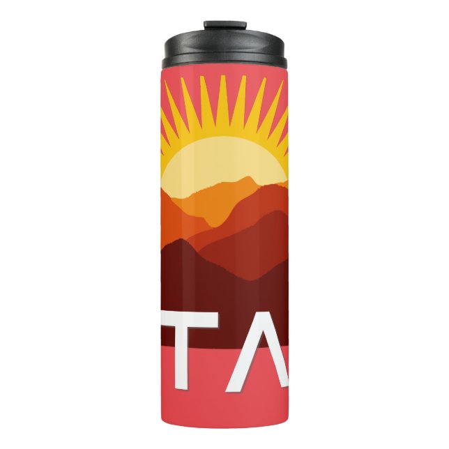 Utah Retro Vintage Wüste Sonnenuntergang  Thermosbecher (Vorderseite)