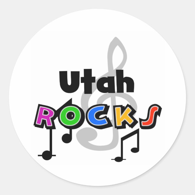 Utah Rocks Runder Aufkleber (Vorderseite)