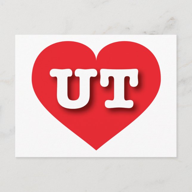 Utah - Rotes Herz - I Liebe ABUT Postkarte (Vorderseite)