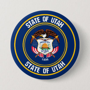 Utah Round Emblem Button