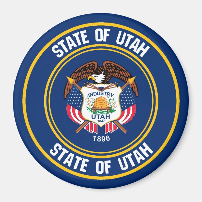 Utah Round Emblem Magnet (Vorne)