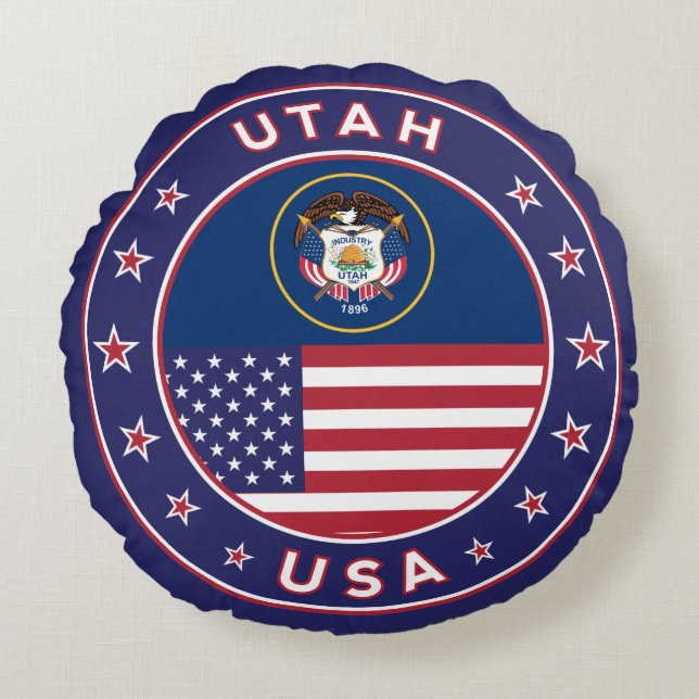 Utah Rundes Kissen (Vorderseite)