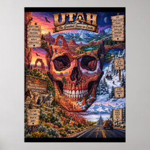Utah-Schädel-Kunstprint State of Mind Poster