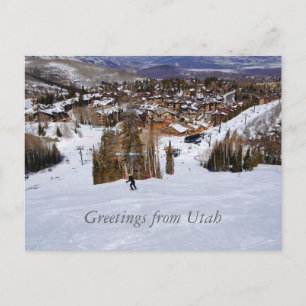 Utah Skiing Postkarte
