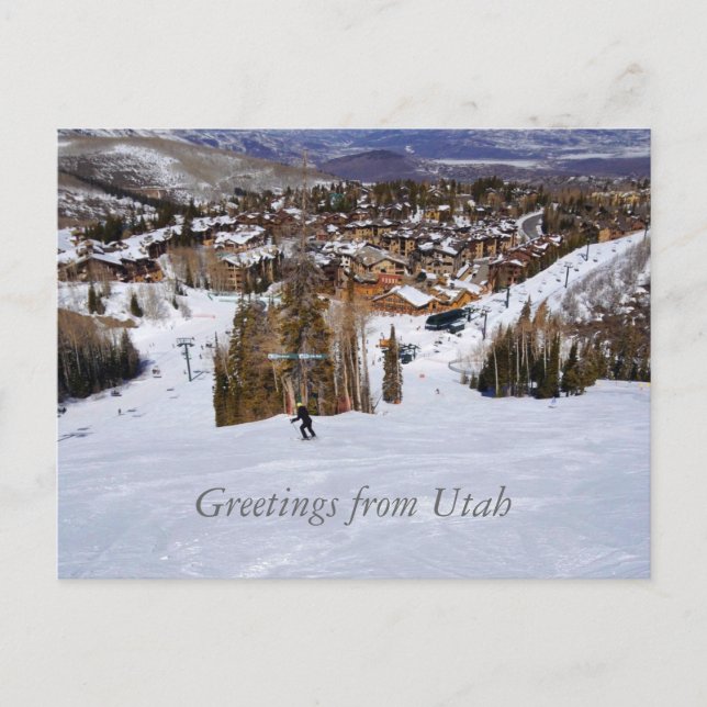 Utah Skiing Postkarte (Vorderseite)