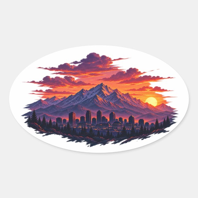Utah Skyline Aufkleber (Vorderseite)