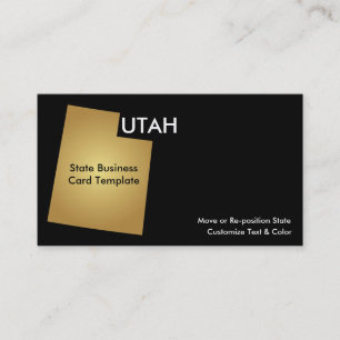 Utah Staat Business Card Metallic Gold Visitenkarte