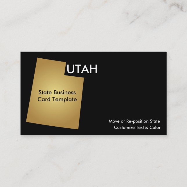 Utah Staat Business Card Metallic Gold Visitenkarte (Vorderseite)