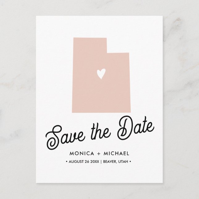 UTAH Staat Hochzeit in Urlaubsort JEDE FARBE Ankündigungspostkarte (Vorderseite)