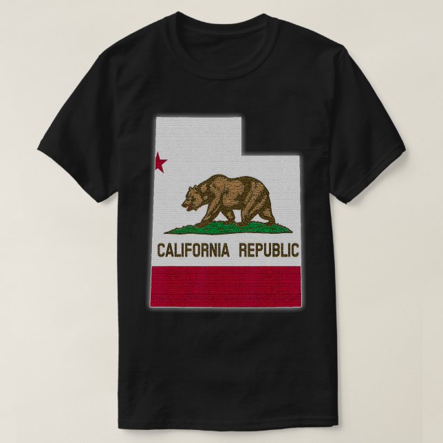 UTAH STAAT MAP CALIFORNIA CA Flaggenschlange Männe T-Shirt (Design vorne)