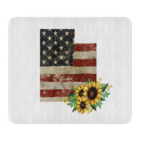 Utah Staat Map US Flag Sonnenblumenglas