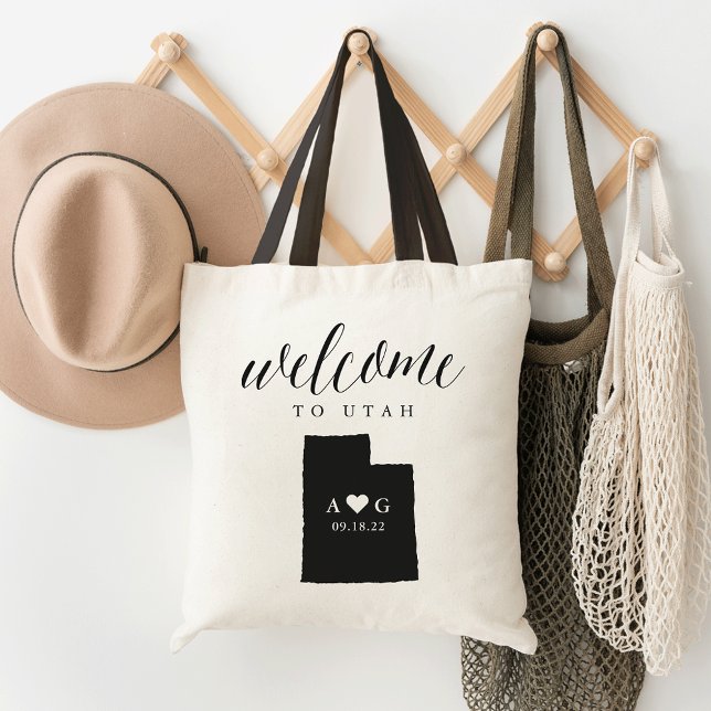 Utah Staat Silhouette Wedding Welcome Tasche (Von Creator hochgeladen)