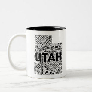 Utah-Staats-Wort-Wolke Zweifarbige Tasse