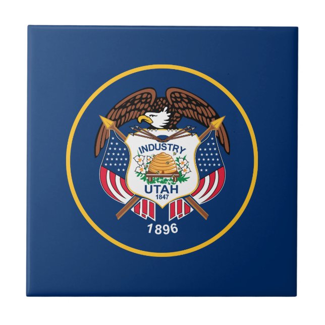 Utah Staatsflagge Fliese (Vorderseite)