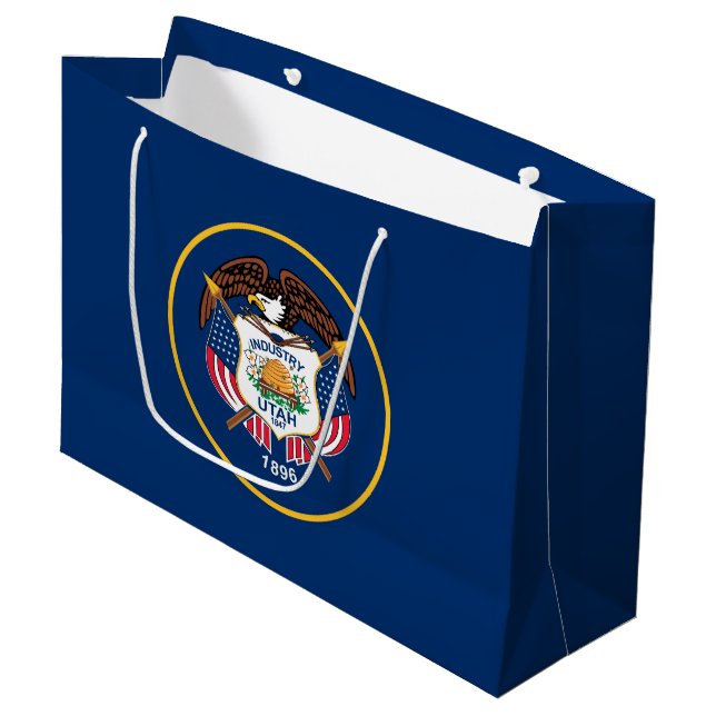 Utah Staatsflagge Große Geschenktüte (Vorderseite Schrägansicht)