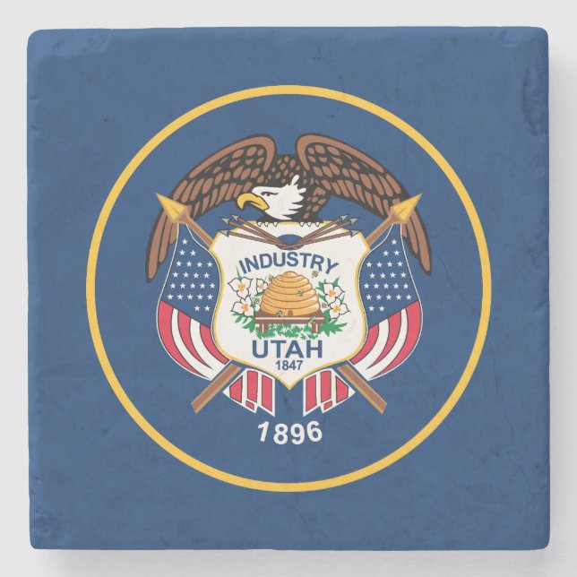 Utah Staatsflagge Steinuntersetzer (Vorderseite)