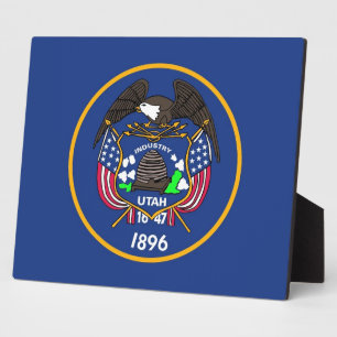 Utah Staatsflaggenplakette Fotoplatte