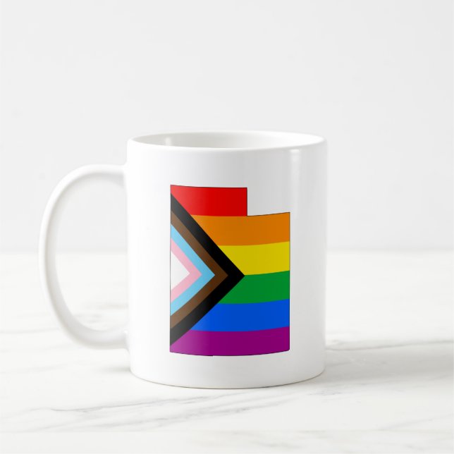 Utah Staatsstolz LGBTQ-Fortschrittsstolz Kaffeetasse (Links)