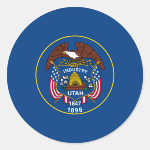 Utah State Flag Design Runder Aufkleber