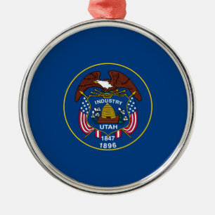 Utah State Flag Design Silbernes Ornament