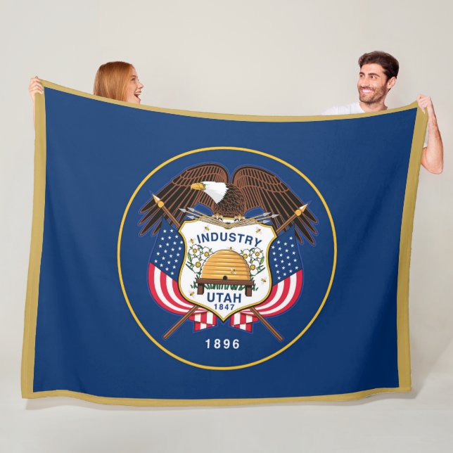 Utah State Flag Print Patriotc Fleecedecke (Beispiel)