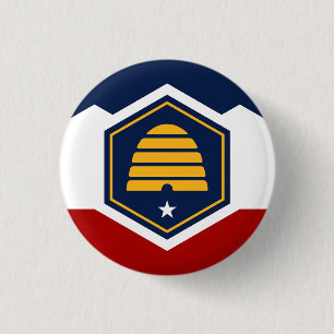 Utah State Flag USA Button